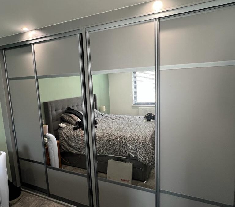 Grey Sliding Wardrobe